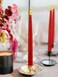 FURORA LIGHTING Red Glitter LED Taper Candles 2Pack 618 Timer Batteries Included
