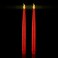 FURORA LIGHTING Red Glitter LED Taper Candles 2Pack 618 Timer Batteries Included