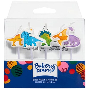 Bakery Crafts Dinosaur Shaped Birthday Cake Cupcake Candles 5 pc
