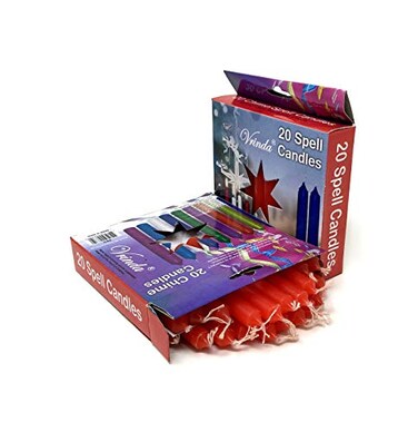 Vrinda Set of 204 Mini Chime Ritual Spell Unscented Taper Candles Ideal for ChimeAltarSpell Work Red
