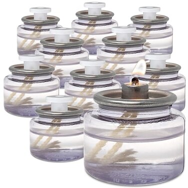 Hyoola Liquid Candles 8 Hour Disposable Paraffin Tea Lights 24 Pack for Restaurant Tables Emergency Use