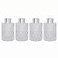 Hosley Set of 4 Mid Century Modern Glass Diffuser Bottles 4 Inch High Ideal for Use with Essential Oils Replacement Diffusers Reed Sticks Diy Crafts O3 Silver