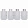 Hosley Set of 4 Mid Century Modern Glass Diffuser Bottles 4 Inch High Ideal for Use with Essential Oils Replacement Diffusers Reed Sticks Diy Crafts O3 Silver