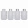 Hosley Set of 4 Mid Century Modern Glass Diffuser Bottles 4 Inch High Ideal for Use with Essential Oils Replacement Diffusers Reed Sticks Diy Crafts O3 Silver