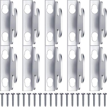 Funrous Curtain Rod Brackets Hooks Accessories Adjustable Sets with Screws Support Hangers for Home Kitchen 10 Sets