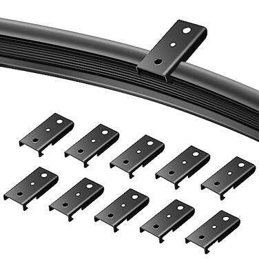 TOKPLNU Ceiling Mount Bracket for Flexible Bendable Curtain Track Black Curved Curtain Rail Ceiling Mounting Hardware 10 Pack