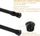 Blu-Pier Tech BluPier Tech Spring Tension Rods 2 Pack Adjustable Spring Steel Cupboard Bars Tension Curtain Rod Extendable Width 1828 inchesBlack