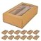 KBG 25 Macaron Boxes Macaron Box for 12 Interior Mesurement 7254 18 Inches Macaron Packaging Boxes with Clear Window Kraft without Macarons inside Macaron Box Brown 25PCS