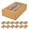 KBG 25 Macaron Boxes Macaron Box for 12 Interior Mesurement 7254 18 Inches Macaron Packaging Boxes with Clear Window Kraft without Macarons inside Macaron Box Brown 25PCS