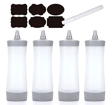 Qiuhome Condiment Squeeze BottleKetchup Squeeze BottlePlastic Squeeze Bottle 12oz Gray