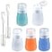 Webake 2oz Salad Dressing Container to Go 5 Pack Condiment Squeeze Bottles Silicone Sauce Bottles with 2pcs Cleaning Brush Leak Proof Mini Travel Containers