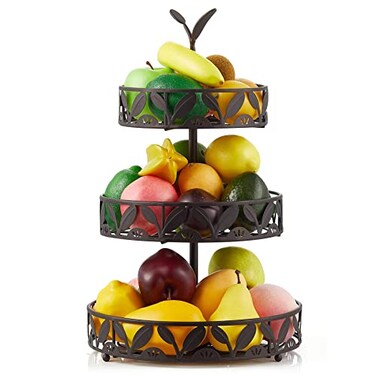 Ouseen 3 Tier Fruit Basket for Kitchen Fruit Bowl Holder Detachable Fruit Storage Baskets Stand for Counters Kitchen Countertop Dining Table