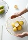 IBWell Gold Wire Fruit Basket Bowl Kitchen Stand for the CountersRountTwill Small