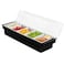 BEYLANG Ice Chilled Serving Tray Condiment Pots 5 Compartment Condiment Server Caddy 5 Compartments