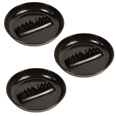 Fox Run 6121 Melamine Ash Tray Regular Black 3 Pack