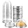 Patelai 150 Pcs Clear Plastic Mini Cupcake Container Mini Cupcake Box Muffin Dome Muffin Single Container Box for Wedding Birthday Cheese Pastry Dessert Cake Silver