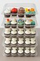 pizety Mini Cupcake Containers 12 Count 12 Compartment Plastic Mini Cupcake Boxes Clear Stackable Disposable Cupcake Holders for Parties Events Bakery Use