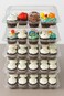 pizety Mini Cupcake Containers 12 Count 12 Compartment Plastic Mini Cupcake Boxes Clear Stackable Disposable Cupcake Holders for Parties Events Bakery Use