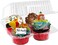 pizety Pizety 50 Pack 4 Cavity Strong Muffin Containers with Hinged 4 Compartment Boxes Clear Plastic Disposable Cupcake Holders