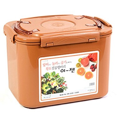 e-jen ejen Premium Kimchi Sauerkraut Container Probiotic Fermentation with Inner Vacuum Lid Earthenware Brown 31 gal 12L