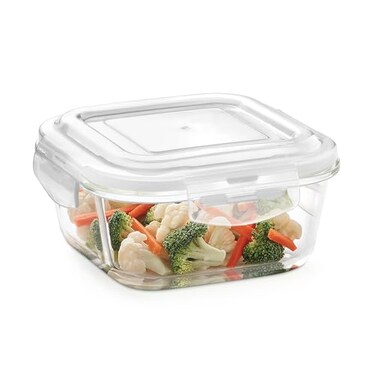 Borosil Klip Store Square Containers with Lid 520ml