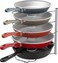 Deco Brothers Pan Organizer Rack for Kitchen Cabinet and Counter Silver