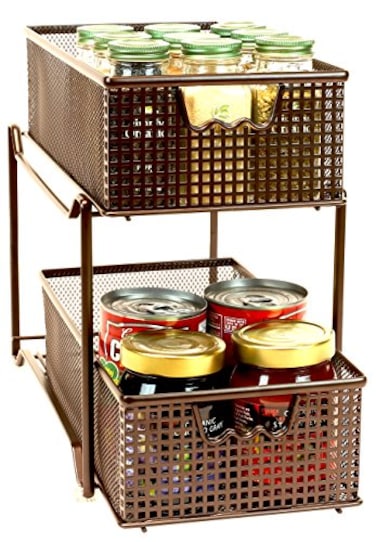 Deco Brothers 2 Tier Bathroom Storage Organizer with PullOut Drawer Bronze