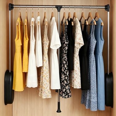 uyoyous Pull Down Closet Rod 32674527 Width Adjustable Clothing Storage System with SoftClose 60 lbs Load Capacity Wardrobe Lifting Rod Black