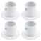 Coshar 4Pcs Stainless Steel Flange Rod End Holder 11432mm Inch Shower Closet Pole End Support Socket Bracket Support White