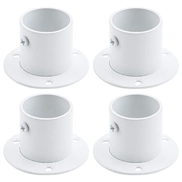 Coshar 4Pcs Stainless Steel Flange Rod End Holder 11432mm Inch Shower Closet Pole End Support Socket Bracket Support White