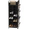 Simple Houseware 16 Cube Shoe Stand Tower Rack 8 Tier with Top Shelf and Side Hanging Pockets Black