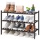 viewcare Shoe Rack for Closet 3Tier Bamboo Wood Shoe Racks Stackable Beautiful Natural Functional Sturdy Bamboo Shoe Rack for Entryway Hallway Closet