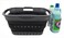 SAMMART 19L 5 gallon Collapsible Super Mini 3 Handled Plastic Laundry Basket Foldable Pop Up Storage ContainerOrganizer Space Saving HamperBasket 1 GreyBlack