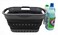 SAMMART 19L 5 gallon Collapsible Super Mini 3 Handled Plastic Laundry Basket Foldable Pop Up Storage ContainerOrganizer Space Saving HamperBasket 1 GreyBlack
