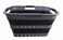 SAMMART 30L 8 Gallon Collapsible 3 Handled Plastic Laundry Basket Foldable Pop Up Storage ContainerOrganizer Space Saving HamperBasket GreyBlack