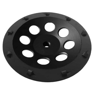 EDiamondTools 7 PCD Grinding Wheel for Epoxy Glue Mastic and Paint 9 PCD Segments 5811 Threaded Arbor