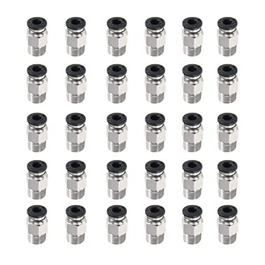 AEDIKO 30pcs PC4M10 Pneumatic Fittings Straight Pneumatic Push in Quick Connector for 3D Printer