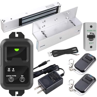 UHPPOTE Remote Control 600Lbs Electromagnetic Lock System with ZL Bracket