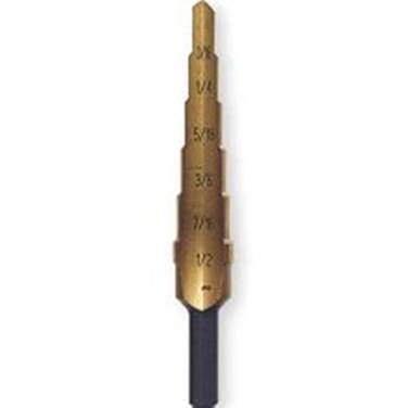 IRWIN Unibit2T Shank Step Drill Bit Titanium Nitrate Coated 316 to 12 by 14 Shank Step Drill Bit 15102
