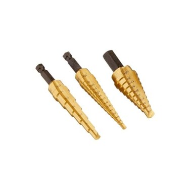 IRWIN Irwin Tools Unibit 502T Step Drill Bit Set with Nylon Pouch Titanium Nitride Coated 3pc 15502