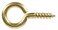 Hillman 852422 162 x 158 in Solid Brass Large Eye Screw Eye 3Pack