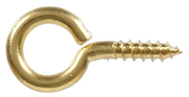 Hillman 852422 162 x 158 in Solid Brass Large Eye Screw Eye 3Pack