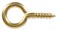 Hillman 852422 162 x 158 in Solid Brass Large Eye Screw Eye 3Pack