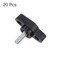 HARFINGTON 20pcs Tee Wing Thumb Screws M4 x 10mm Standard Male Thread Plastic T Knobs Handles Hand Clamping Knobs Grip Thumbscrew Black