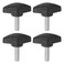 HARFINGTON 4pcs Tee Wing Knobs Thumb Screws M6 x 20mm Standard Male Thread Plastic T Knobs Handles Hand Clamping Knobs Grip Thumbscrew Black