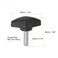 HARFINGTON 4pcs Tee Wing Knobs Thumb Screws M6 x 20mm Standard Male Thread Plastic T Knobs Handles Hand Clamping Knobs Grip Thumbscrew Black