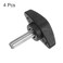 HARFINGTON 4pcs Tee Wing Knobs Thumb Screws M6 x 20mm Standard Male Thread Plastic T Knobs Handles Hand Clamping Knobs Grip Thumbscrew Black