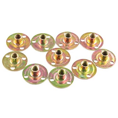 E-outstanding Eoutstanding Round Base TNut 10PCS Brad Hole Tee Nut Thin Iron Nut Furniture Hardware Accessories 14 inch20