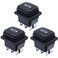 mxuteuk 3pcs Waterproof Momentary Rocker Switch ONOffON DC 12V 10A Toggle Power Button 3 Position 6 Pin DPDT Motor Polarity Reversing Control Switch KCD4223JTW