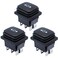 mxuteuk 3pcs Waterproof Momentary Rocker Switch ONOffON DC 12V 10A Toggle Power Button 3 Position 6 Pin DPDT Motor Polarity Reversing Control Switch KCD4223JTW